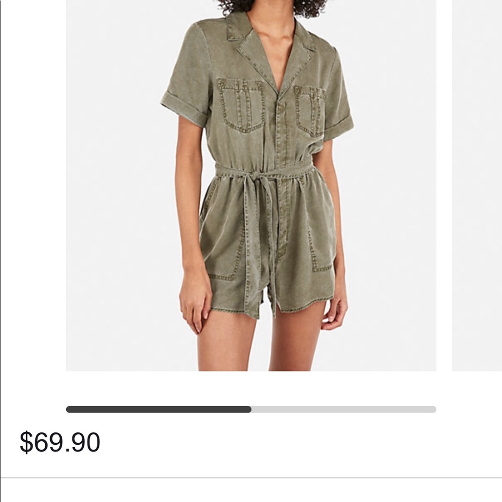 Tie waist utility romper